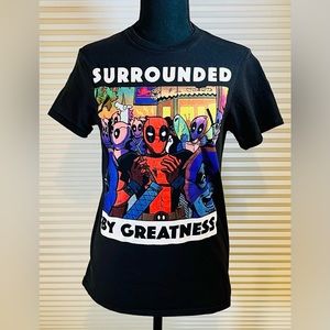 Marvel Shirt Men's Small Black “Surrounded by Greatness” Graphic Tee Top